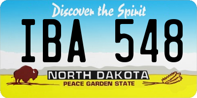 ND license plate IBA548