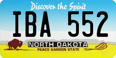 ND license plate IBA552