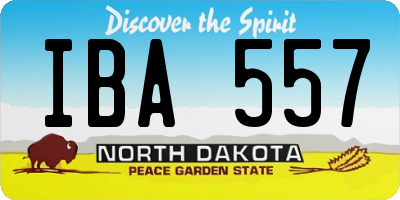 ND license plate IBA557