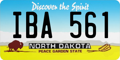 ND license plate IBA561