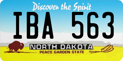ND license plate IBA563