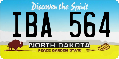 ND license plate IBA564