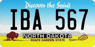 ND license plate IBA567