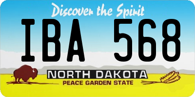 ND license plate IBA568