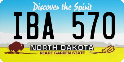 ND license plate IBA570