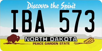 ND license plate IBA573