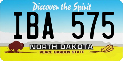 ND license plate IBA575