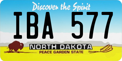 ND license plate IBA577
