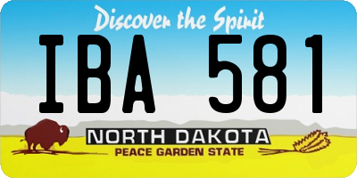 ND license plate IBA581