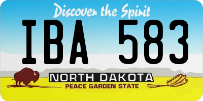 ND license plate IBA583