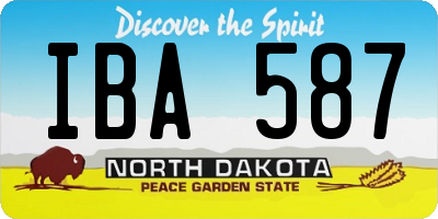 ND license plate IBA587