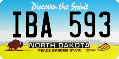 ND license plate IBA593