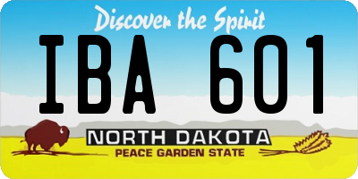 ND license plate IBA601