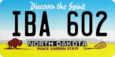 ND license plate IBA602