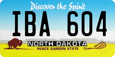ND license plate IBA604