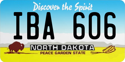 ND license plate IBA606