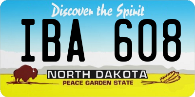 ND license plate IBA608