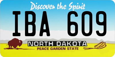 ND license plate IBA609
