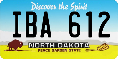 ND license plate IBA612
