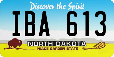 ND license plate IBA613