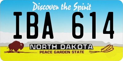 ND license plate IBA614