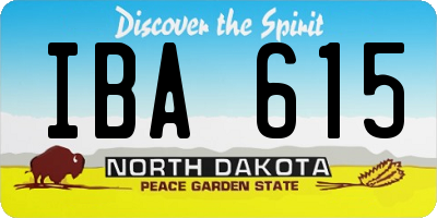 ND license plate IBA615