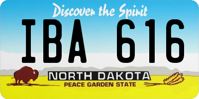ND license plate IBA616