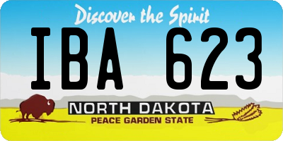 ND license plate IBA623