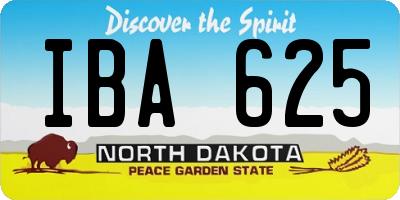ND license plate IBA625