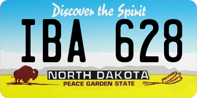 ND license plate IBA628