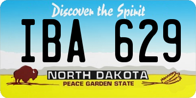 ND license plate IBA629