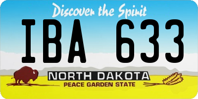 ND license plate IBA633