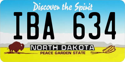 ND license plate IBA634