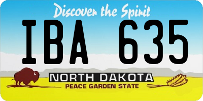 ND license plate IBA635
