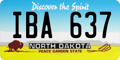 ND license plate IBA637