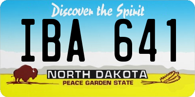 ND license plate IBA641