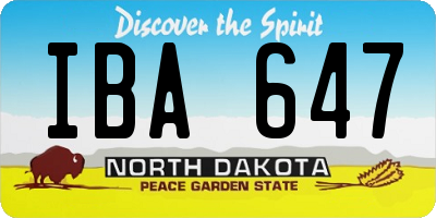 ND license plate IBA647