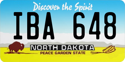 ND license plate IBA648