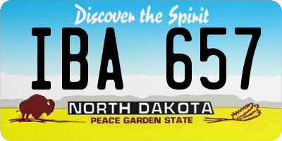 ND license plate IBA657