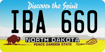 ND license plate IBA660