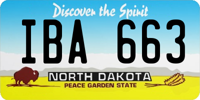ND license plate IBA663