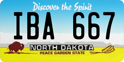 ND license plate IBA667