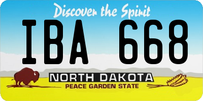 ND license plate IBA668