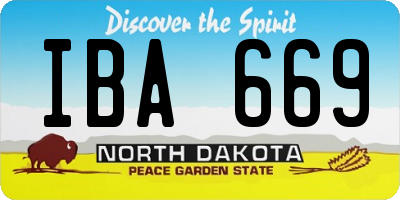 ND license plate IBA669