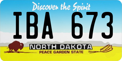 ND license plate IBA673
