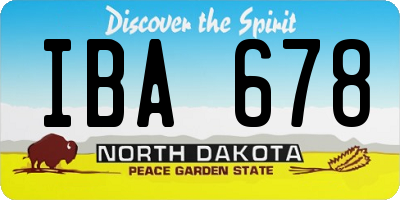 ND license plate IBA678