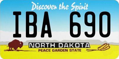ND license plate IBA690