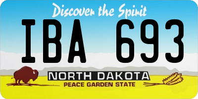 ND license plate IBA693