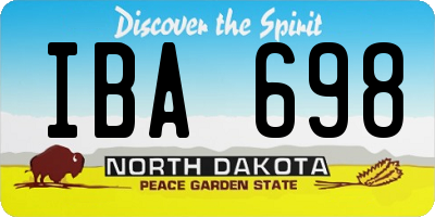 ND license plate IBA698