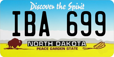 ND license plate IBA699